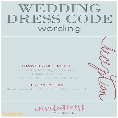 Invitation Dress Code Wording Samples