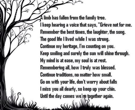 A Limb Has Fallen From The Family Tree - Healing The Grief