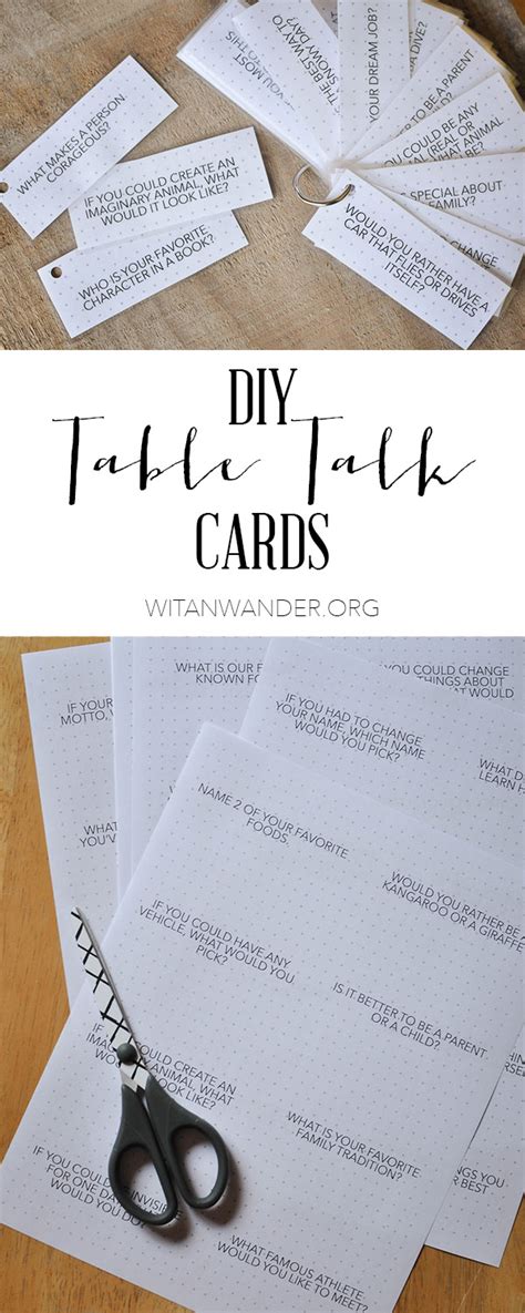 Free Printable Dinner Table Talk Cards - Our Handcrafted Life