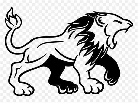 Lion Drawing Logo Roar - Clip Art Lion Black And White, HD Png Download ...