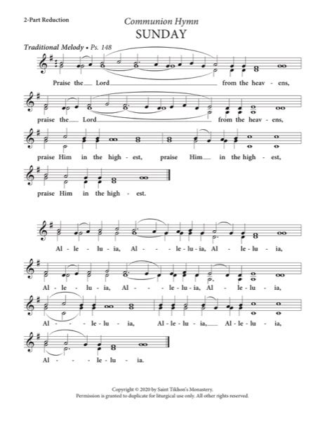 Communion Hymn (Sunday) – Traditional Melody, 2-Part, 3-Part, SA, TB ...