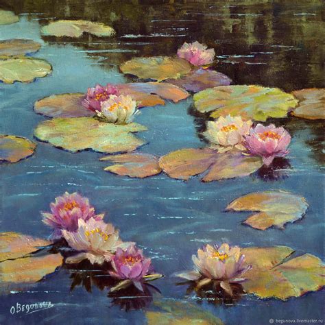 Oil painting water Lilies, order a picture on canvas – купить на Ярмарке Мастеров – DNPGFCOM ...