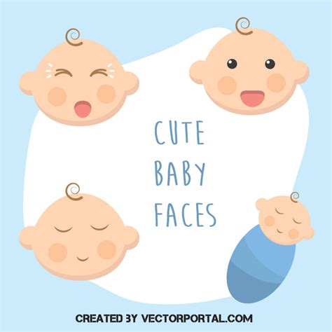 Cute baby faces.ai Royalty Free Stock SVG Vector and Clip Art