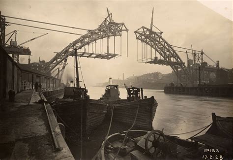 Construction of the Tyne Bridge, the bridge that inspired the Sydney Harbour Bridge (February ...