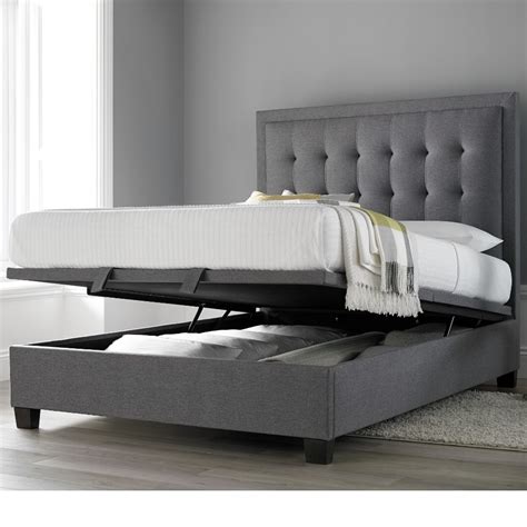 Metro Grey Ottoman Fabric Bed