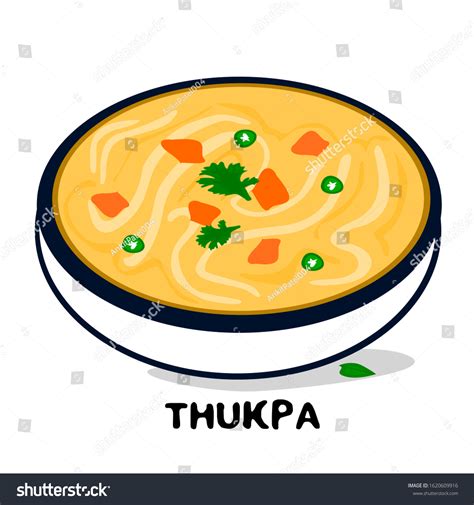 Thukpa Indian Jammu Kashmir Food Vector Stock Vector (Royalty Free ...