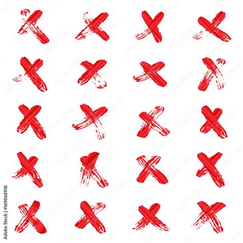 X Cross Sign Vector. Red Hand Drawn X Mark Symbol. Grunge Letter X Isolated Stock Vector | Adobe ...