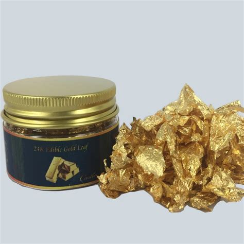 About 0.1G Genuine Gold Flake Leaf Edible gold Leaf for cake and food baking Arts decoration-in ...