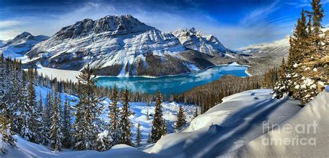 Peyto Lake Winter Panorama Photograph by Adam Jewell