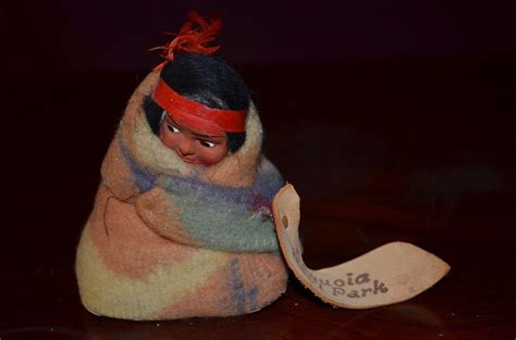 1920 Native American Indian Papoose Skookum Baby Souvenir Compo Doll 3 ...