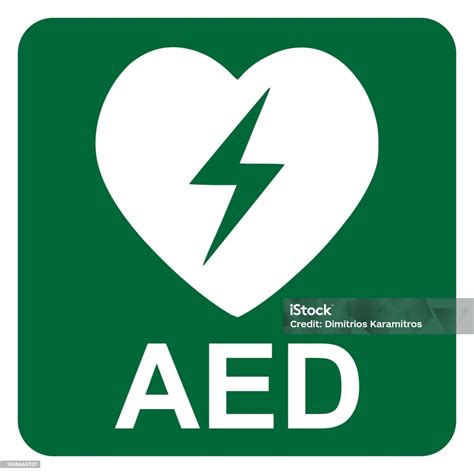 External Defibrillator Location Sign Stock Illustration - Download Image Now - Accidents and ...