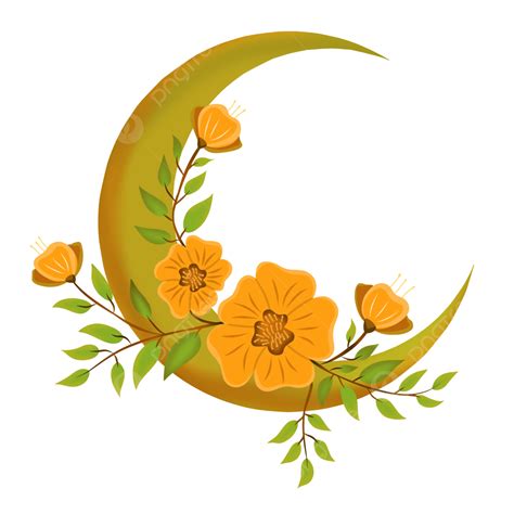 Floral Flowers Moon Vector, Flower, Wedding, Watercolor Flower PNG Transparent Clipart Image and ...