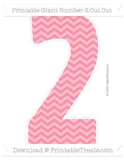 Pastel Pink Chevron Giant Number 2 Cut Out — Printable Treats.com