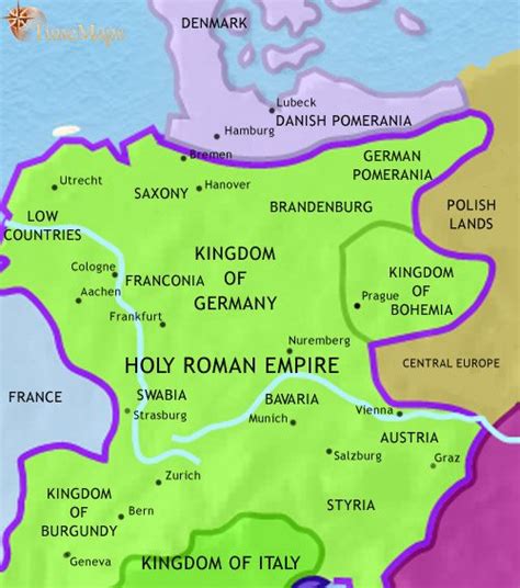 Map of Germany in 979 CE: The Holy Roman Empire | TimeMaps