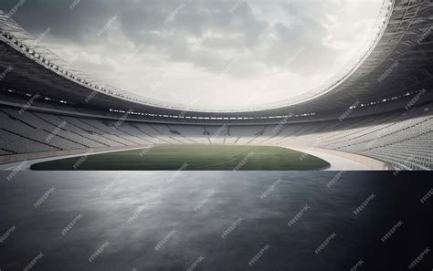 Premium AI Image | Empty stadium with a large empty stadium and a ...