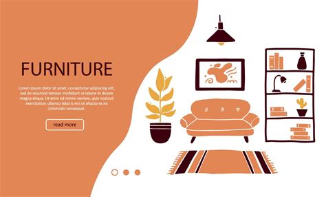 Banner template of living room furniture 6864366 Vector Art at Vecteezy