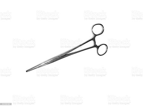 Hemostatic Clamp Closed Isolated On White Stock Photo - Download Image ...