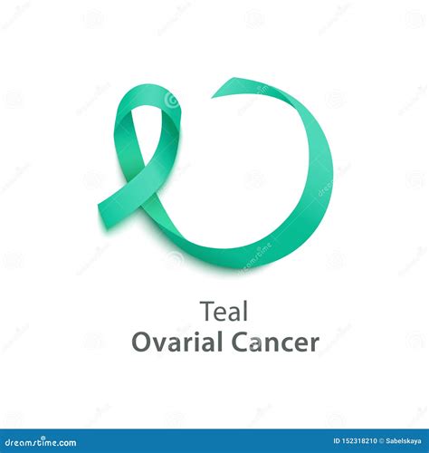 Teal Ribbon the Ovarian Cancer Awareness Realistic Vector Illustration Isolated. Stock Vector ...