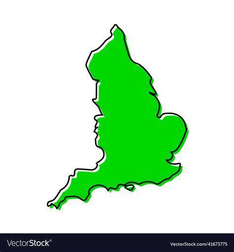 Simple outline map of england stylized line design