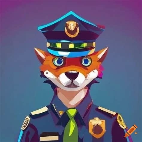 Fox police uniform salute proud