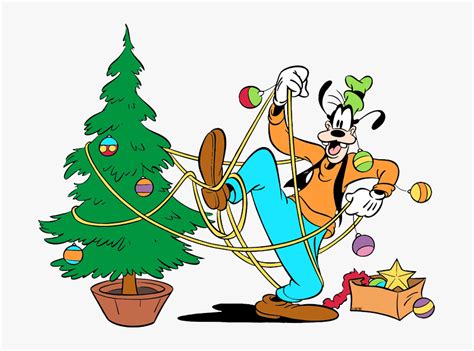 Goofy Decorating Christmas Tree - Disney Christmas Tree Clipart, HD Png ...