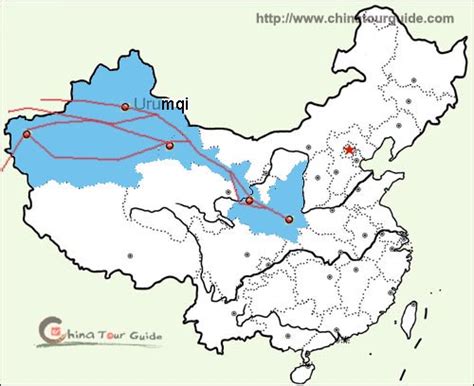 Silk Road Maps, China Silk Road Map, Shaanxi Map, Gansu Map, Xinjiang Map