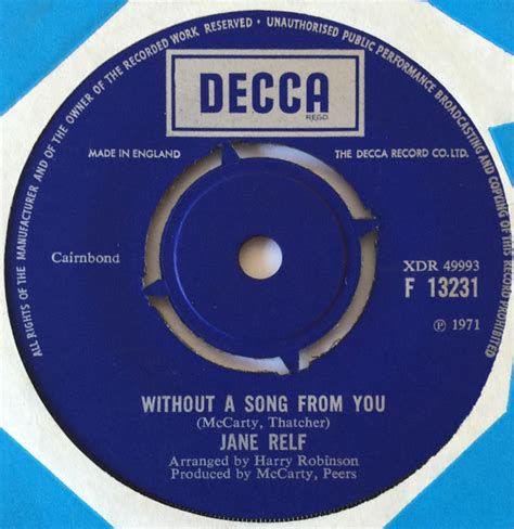 Jane Relf - Without A Song From You | Releases | Discogs