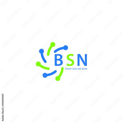 BSN logo design initial creative letter on white background. BSN vector logo simple, elegant and ...