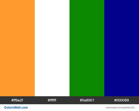 India flag colors #ff9a2f, #ffffff, #0a8901 - ColorsWall