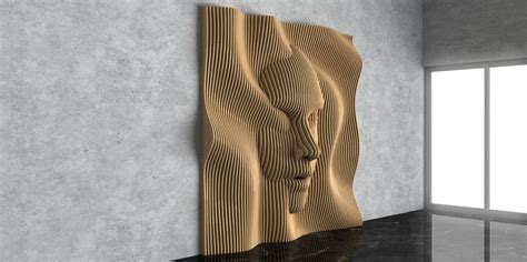 Parametric Wavy Wooden Wall Decor 50 / Face in Waves / CNC - Etsy Australia