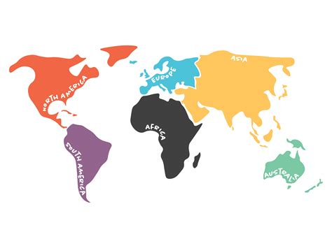 Map of continents | Pre-Designed Illustrator Graphics ~ Creative Market
