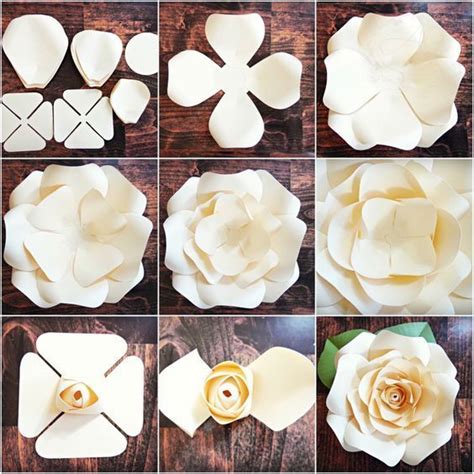 DIY gigante rosa modelli cartamodelli Rose & Tutorial carta | Paper ...