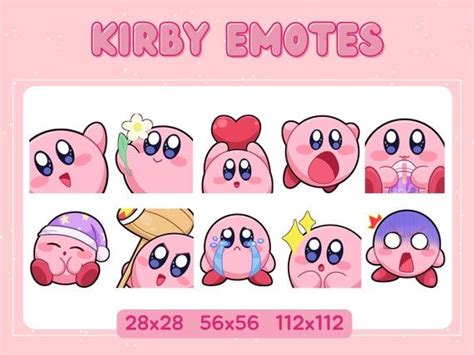 Cute Pack of 10 Kirby Emotes Emotes for Twitch, Youtube, Discord, Etc - Etsy Canada | Kirby ...