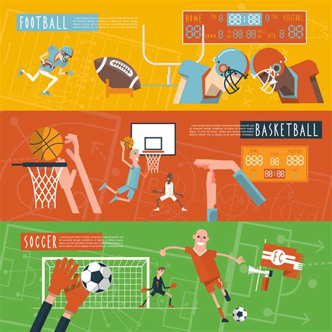 Team sport horizontal banners set 462247 Vector Art at Vecteezy