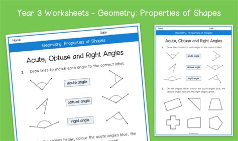 Year 3 | Acute, Obtuse and Right Angles Worksheets | KS2 Geometry ...