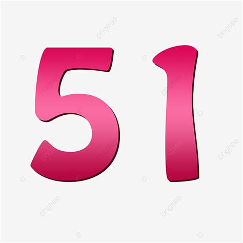 Number 51 Clipart Vector, Number 51, 51, Number, Arractive Number PNG ...