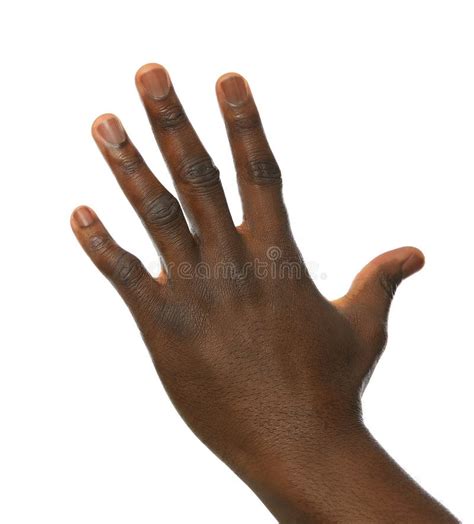 African-American Man Showing Hand Gesture on White Background Stock Photo - Image of conceptual ...