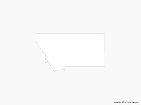 Printable Vector Map of Montana - Outline | Free Vector Maps