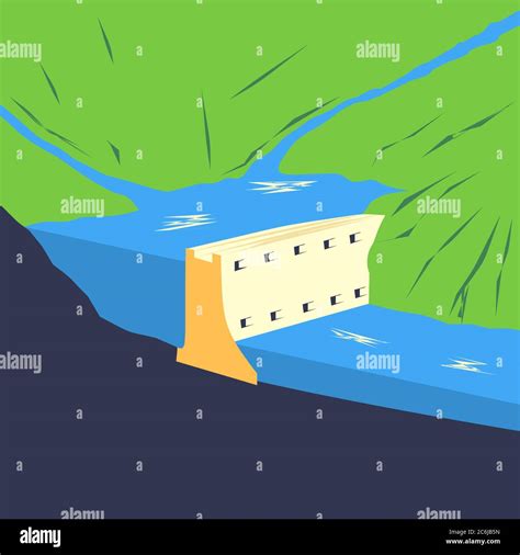 Hydro dam Stock Vector Images - Alamy