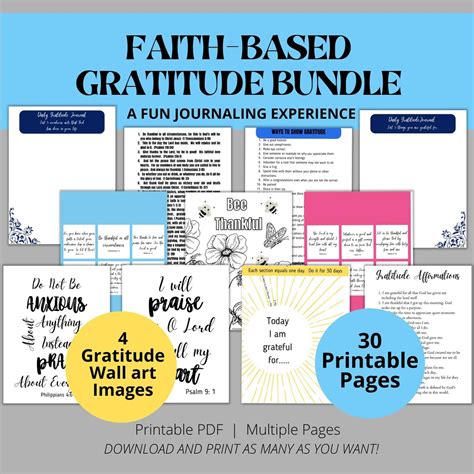 Christian Gratitude Journal Printable Bundle Mindfulness - Etsy