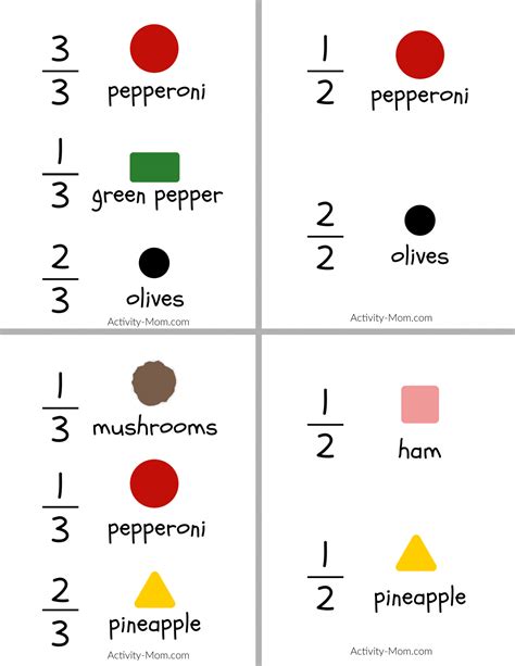 Pizza Math Activities (free printable) - The Activity Mom