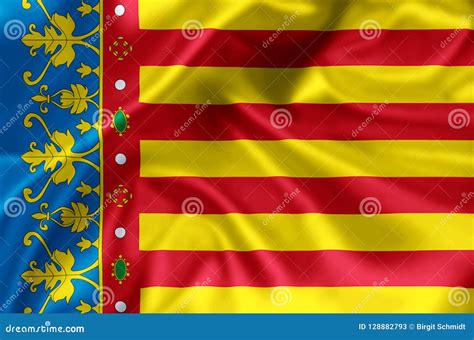 Valencia flag illustration stock illustration. Illustration of design - 128882793