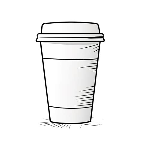 Coffee Paper Cup Line Drawing, Coffee Drawing, Wing Drawing, Cup ...