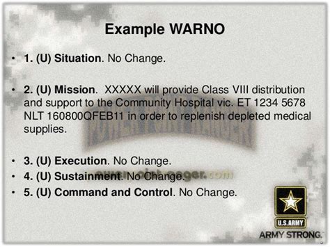 Army Warno Template | TUTORE.ORG - Master of Documents