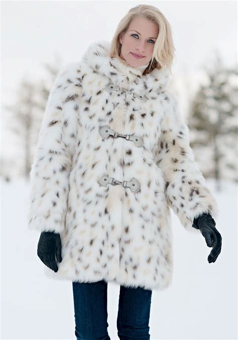 Snow Leopard Hooded Faux Fur Coat | Faux fur hooded coat, Womens faux fur coat, Fur coat