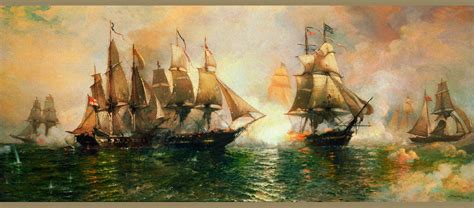 Battle of Lake Erie, Marine Painting, Julian Oliver Davidson; Thomas Birch, War 1812