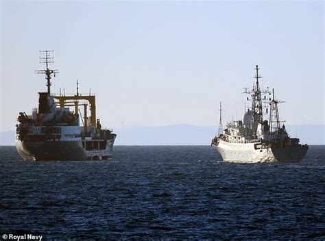 Royal Navy warship HMS Tyne shadows Russian vessel off Scotland ...