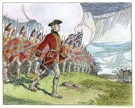 Wolfe At Quebec 1759 Ngeneral James Wolfe Leading The British Thin Red Line Into Battle Against ...