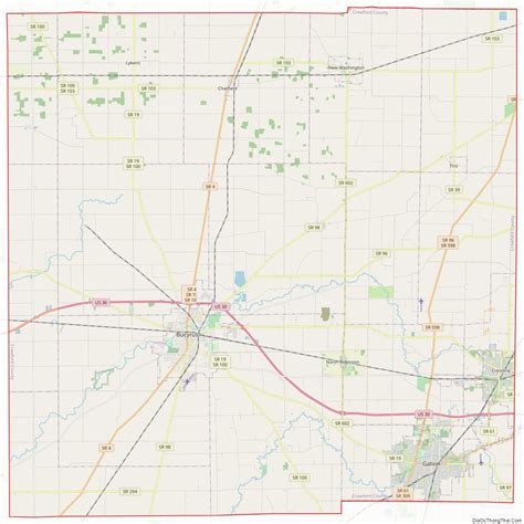 Map of Crawford County, Ohio