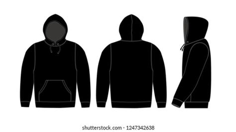 Black hoodie template.ai Royalty Free Stock SVG Vector